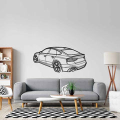RS5 Sportback 2024 Back Angle Silhouette Metal Wall Art