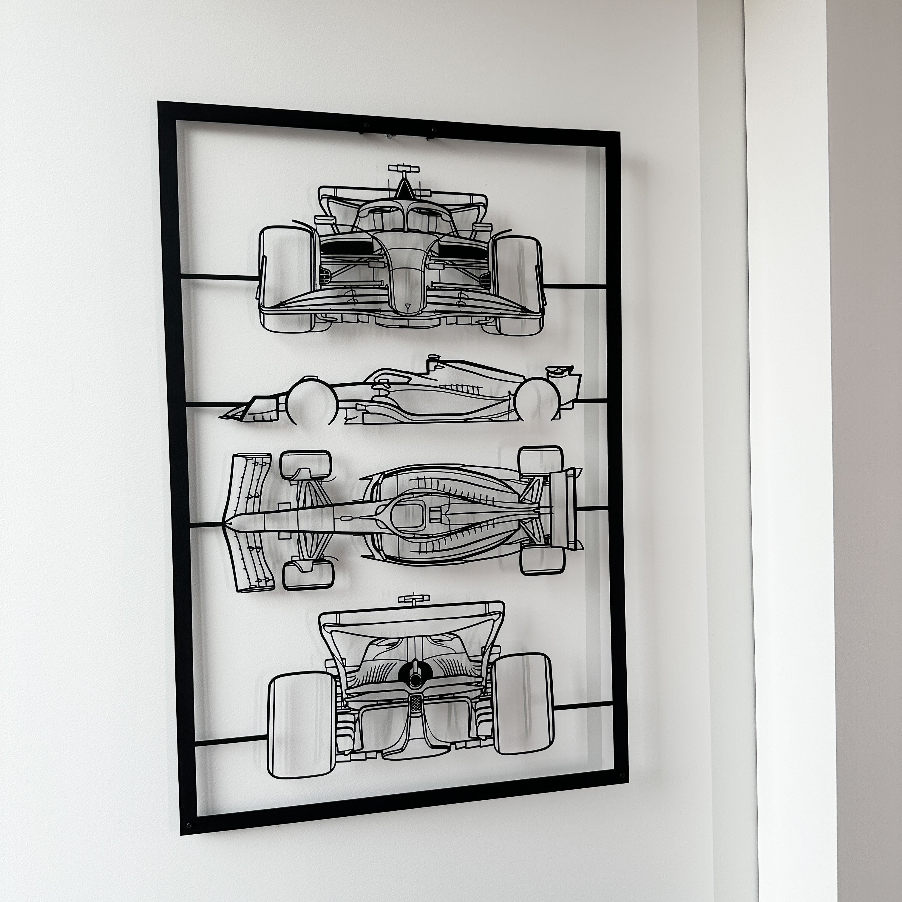 Corvette C2 1963 Frame Silhouette Metal Wall Art