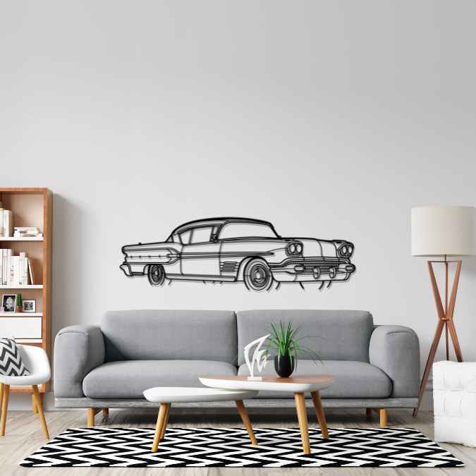 Bonneville 1958 Angle Silhouette Metal Wall Art