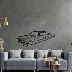 Impala SS 1963 Angle Silhouette Metal Wall Art