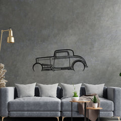 Street Rod 1932 Detailed Silhouette Metal Wall Art