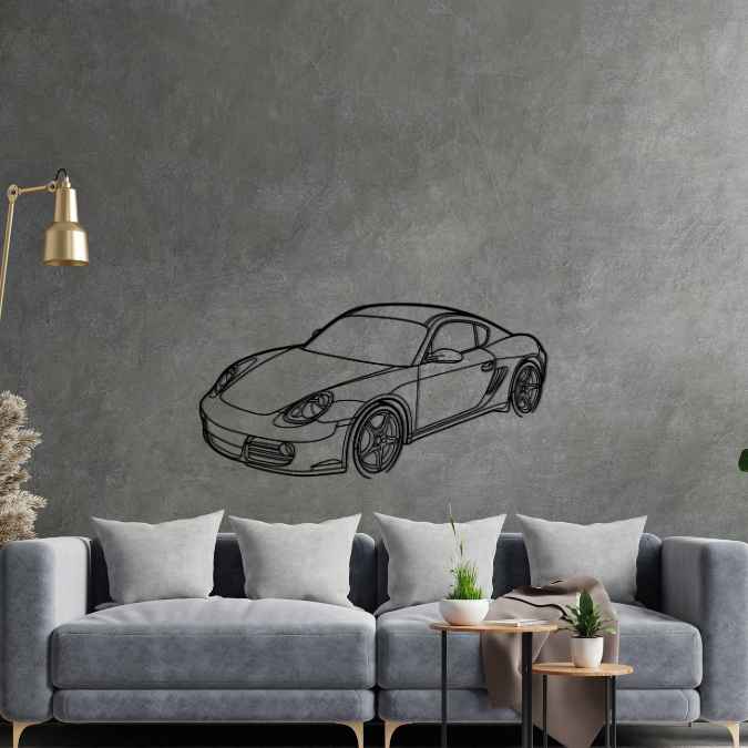 Cayman S 978 Angle Silhouette Metal Wall Art