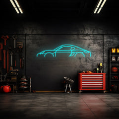Cayman 987 Neon Silhouette