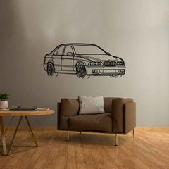 E39 M5 Angle Silhouette Metal Wall Art