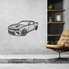 Camaro SS 2016 Angle Silhouette Metal Wall Art