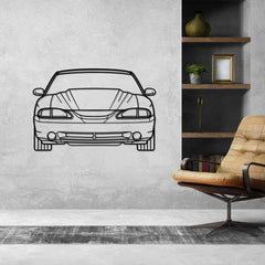 Mustang Cobra 1995 Front Silhouette Metal Wall Art