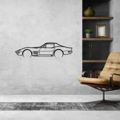 Corvette C3 Stingray 1969 Detailed Silhouette Metal Wall Art