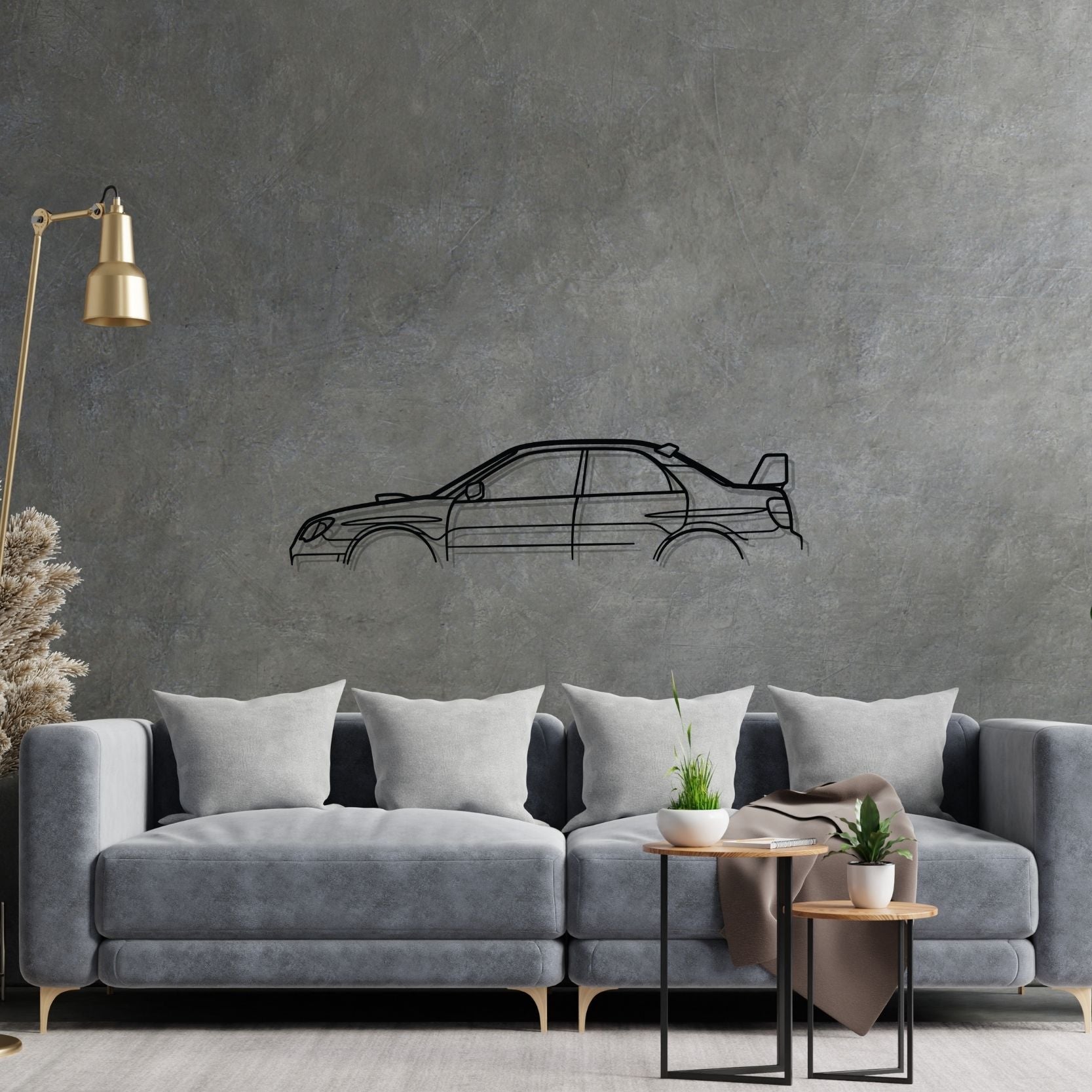 Impreza WRX STI GD Classic Silhouette Metal Wall Art