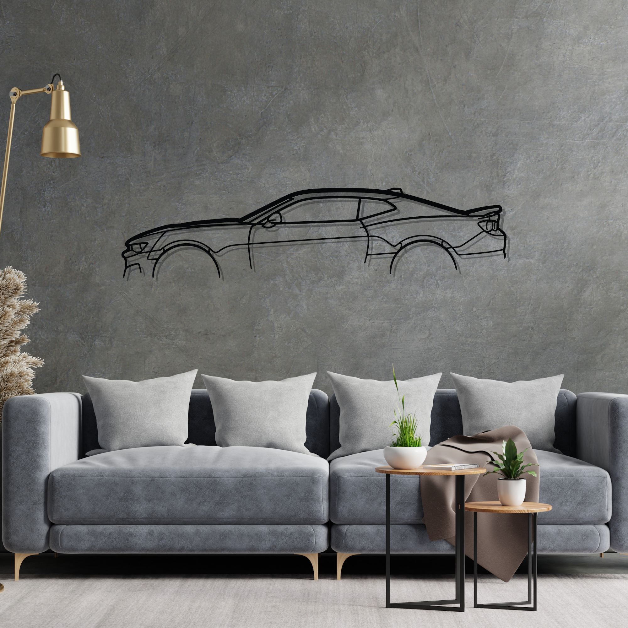 Camaro GEN6 Classic Metal Silhouette Wall Art