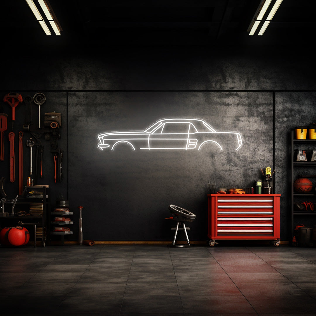 Mustang 1967 Coupe Neon Silhouette