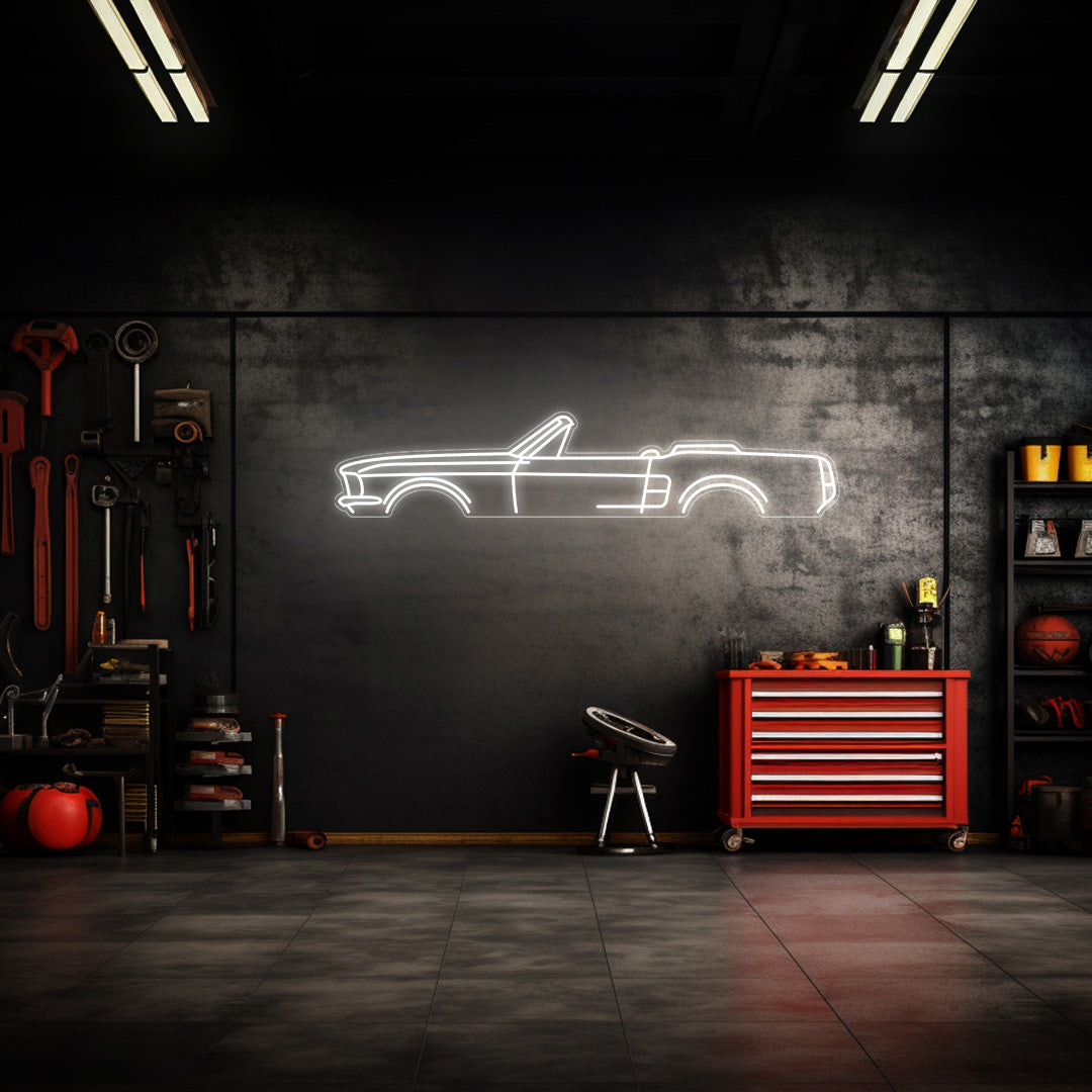 Mustang Cabrio 1967 Neon Silhouette