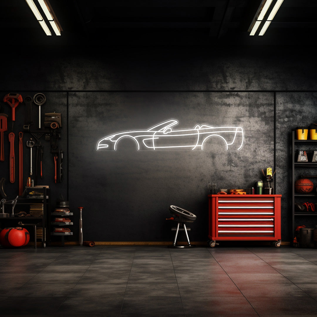 Corvette C5 Cabrio Neon Silhouette
