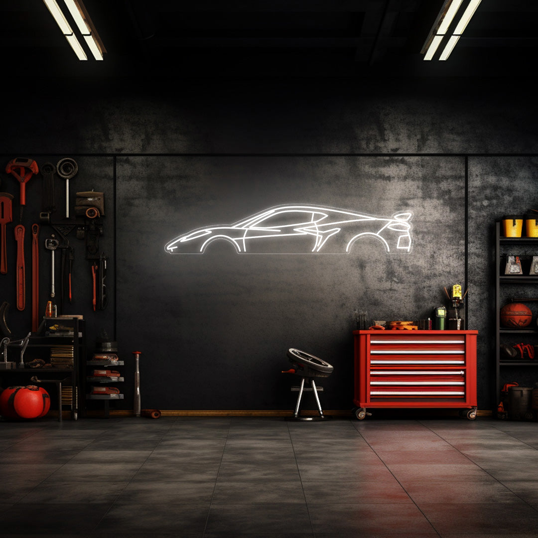 Corvette C8 Z06 Neon Silhouette