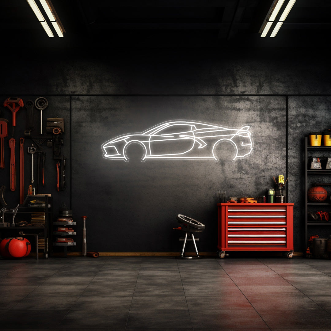 Corvette C8 HTC Neon Silhouette