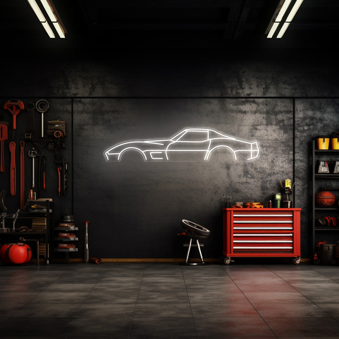 Corvette C3 1974 Neon Silhouette