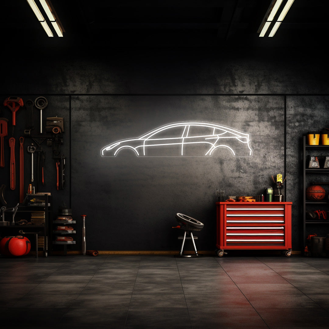 Model 3 Neon Silhouette