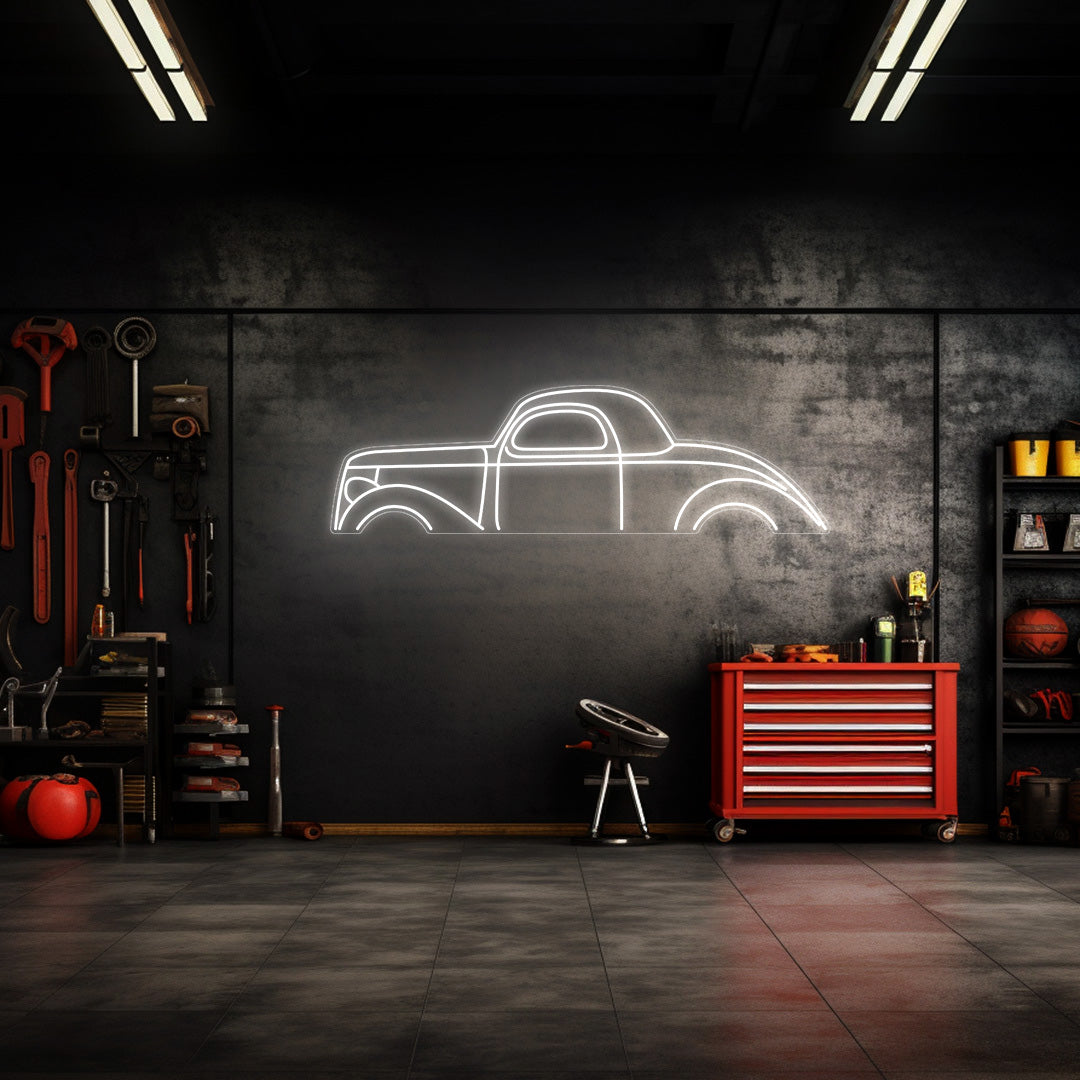 Coupe 1936 Neon Silhouette