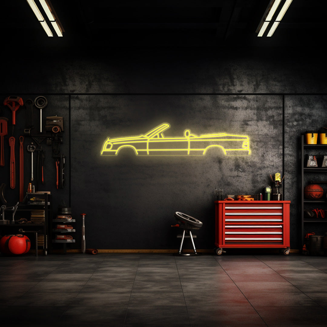 W124 Cabrio Neon Silhouette