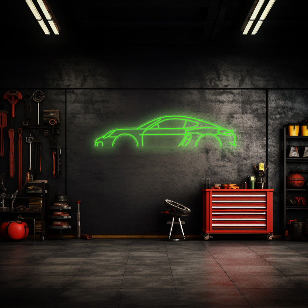 Cayman 981 Neon Silhouette