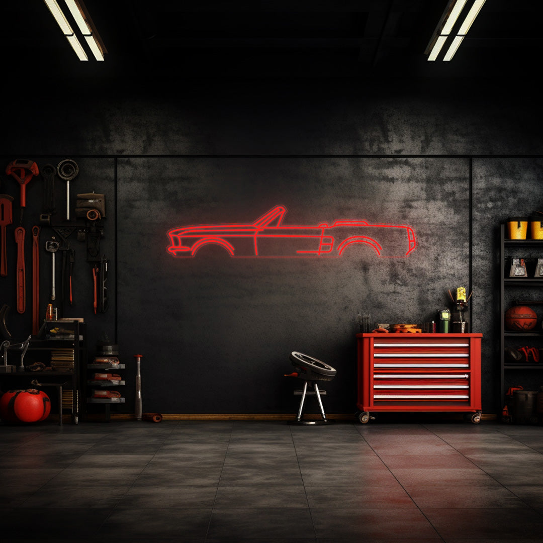Mustang Cabrio 1967 Neon Silhouette