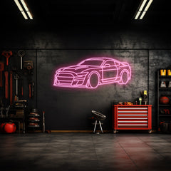 Mustang Shelby GT500 Angle Neon Silhouette