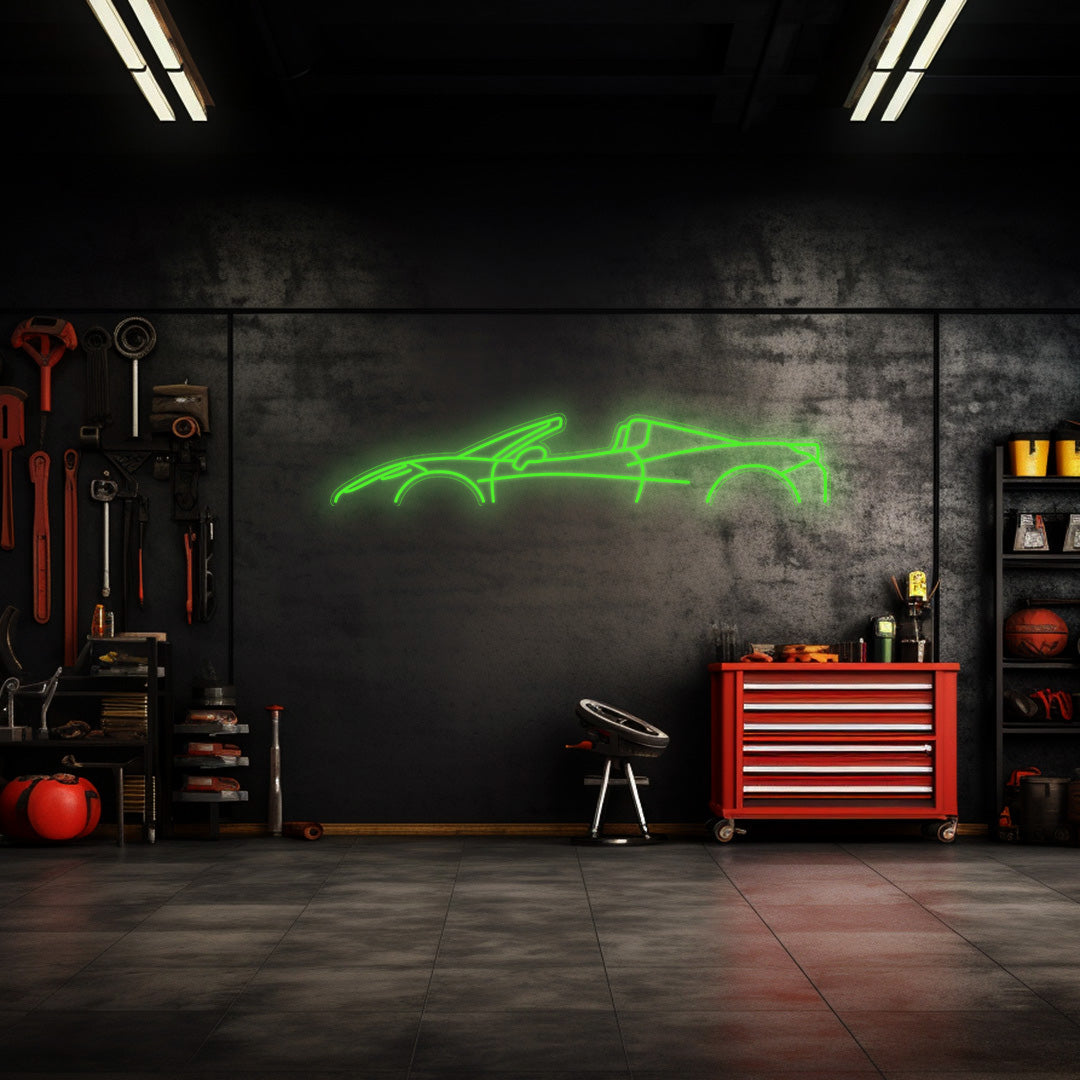 458 Spider Neon Silhouette
