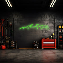 458 Spider Neon Silhouette