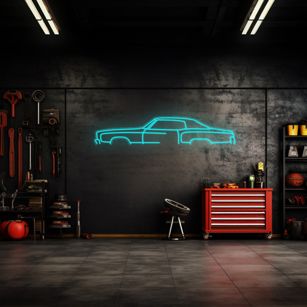 Monte Carlo 1972 Neon Silhouette