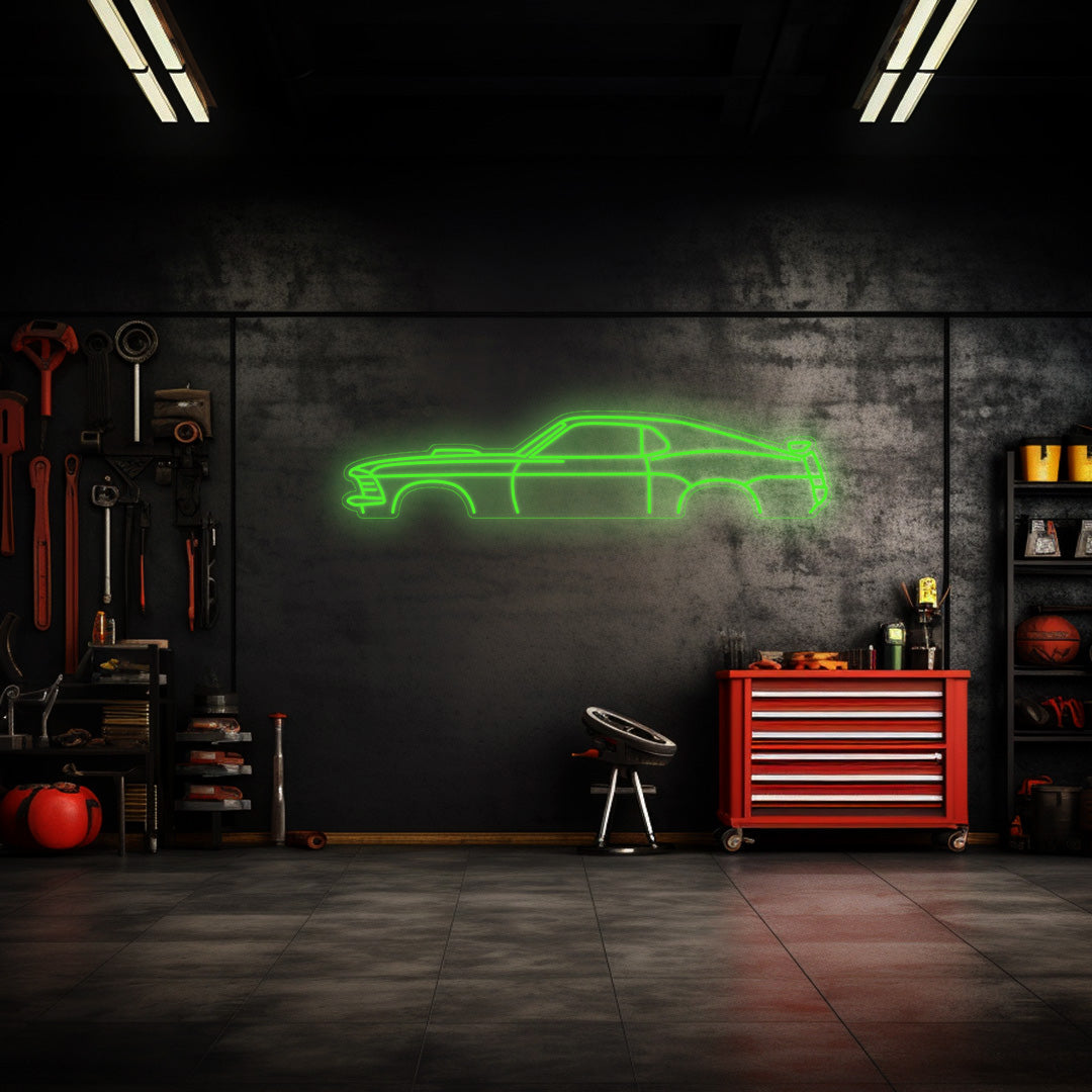 Mustang 1970 Neon Silhouette