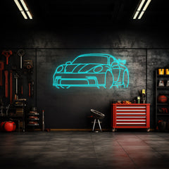 911 992 GT3 Angle Neon Silhouette