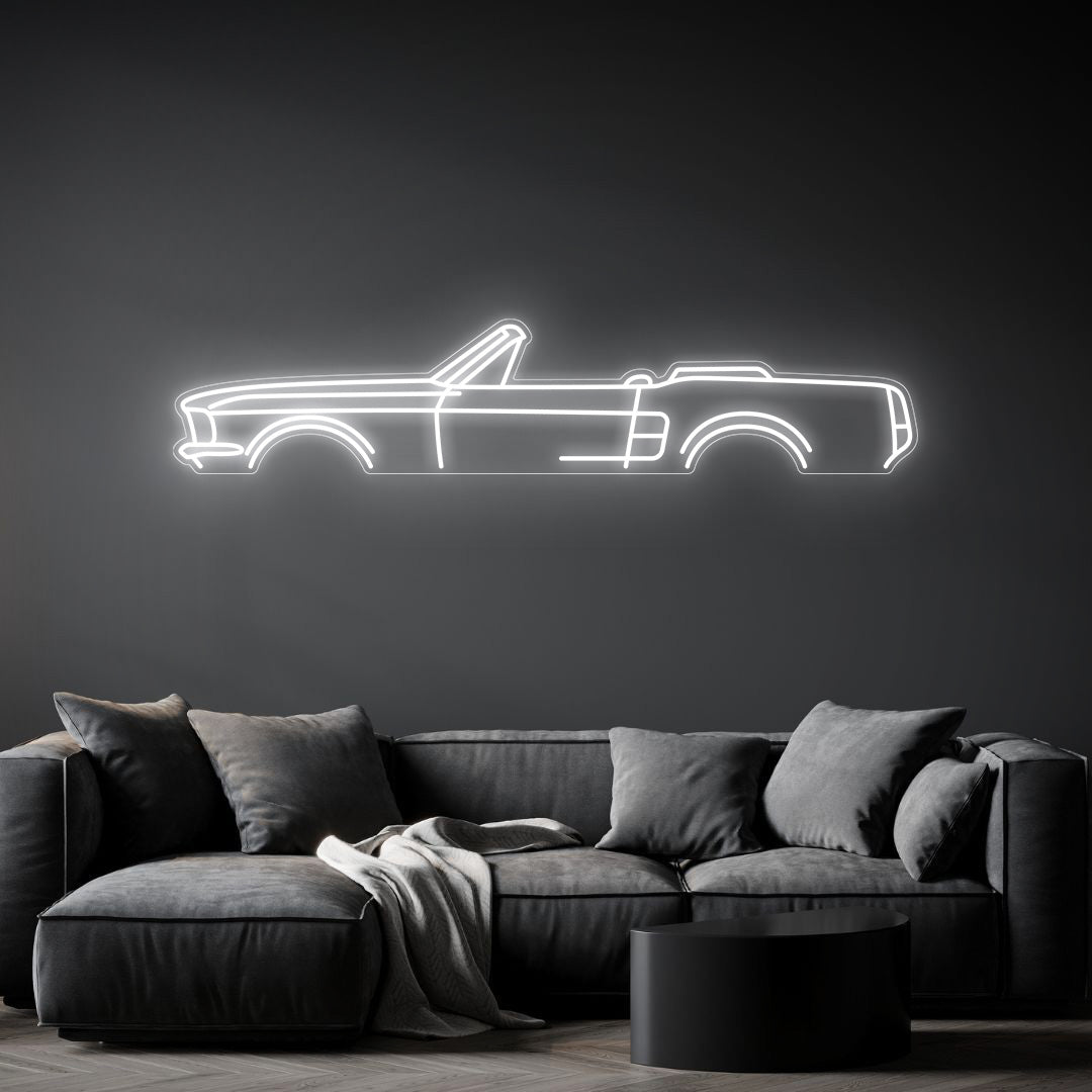 Mustang Cabrio 1967 Neon Silhouette