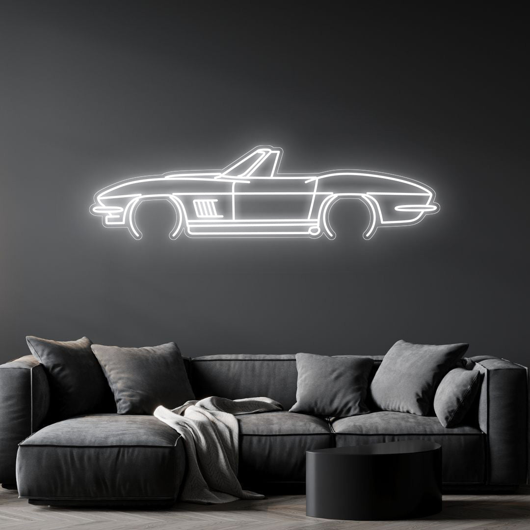 Corvette C2 Cabrio Neon Silhouette