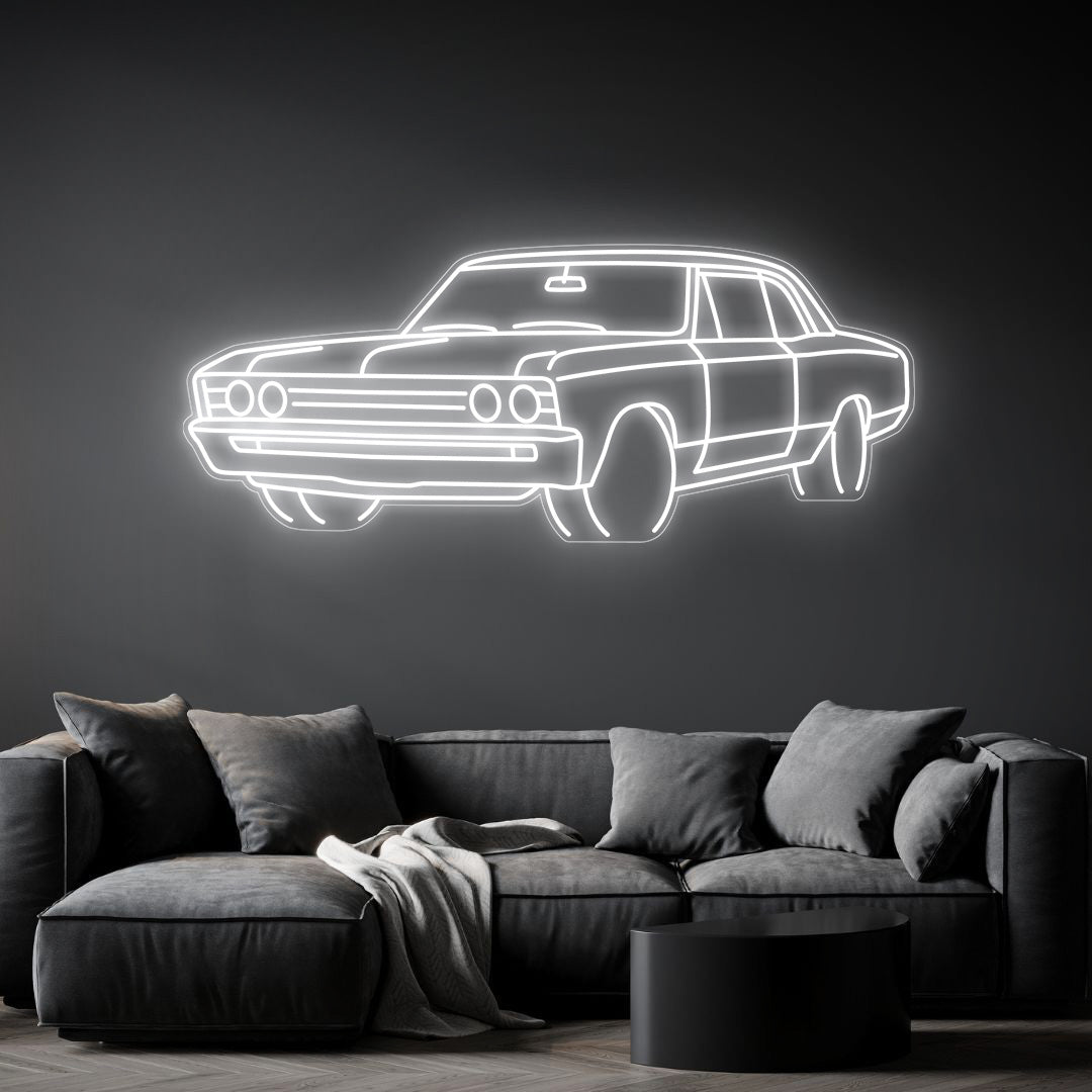 Chevelle 1967 Angle Neon Silhouette