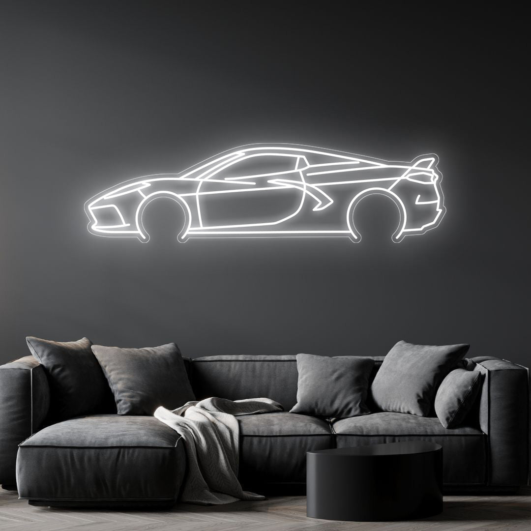 Corvette C8 HTC Neon Silhouette