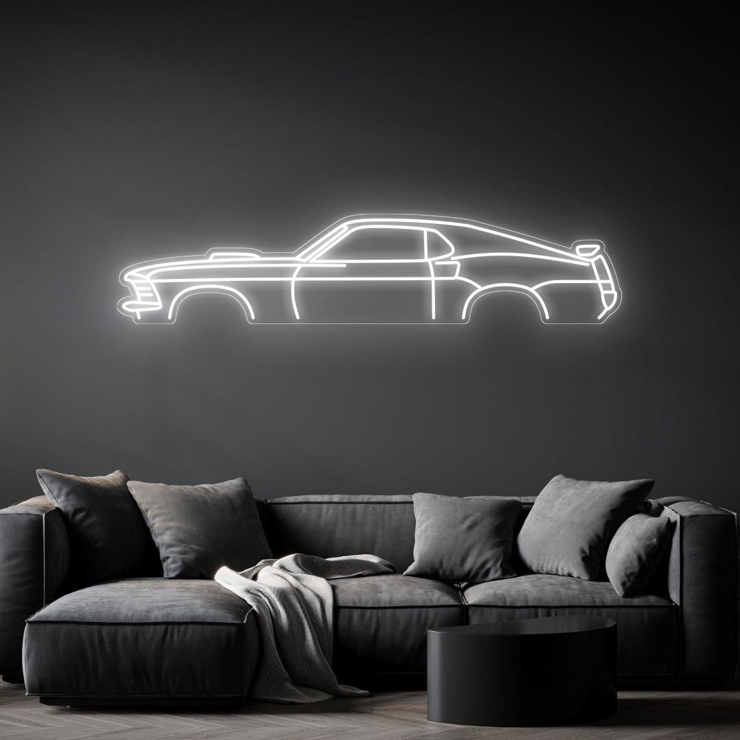 Mustang Fastback 1969 Neon Silhouette