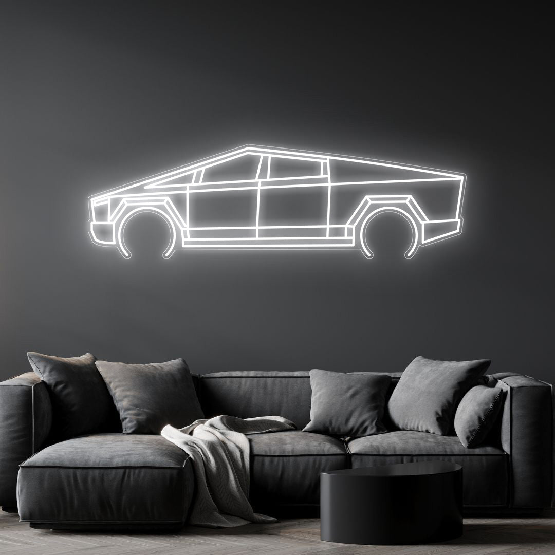 Cybertruck Neon Silhouette