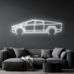 Cybertruck Neon Silhouette