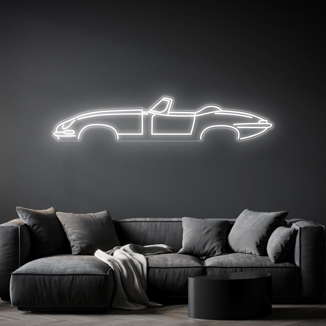 E type Cabrio Neon Silhouette