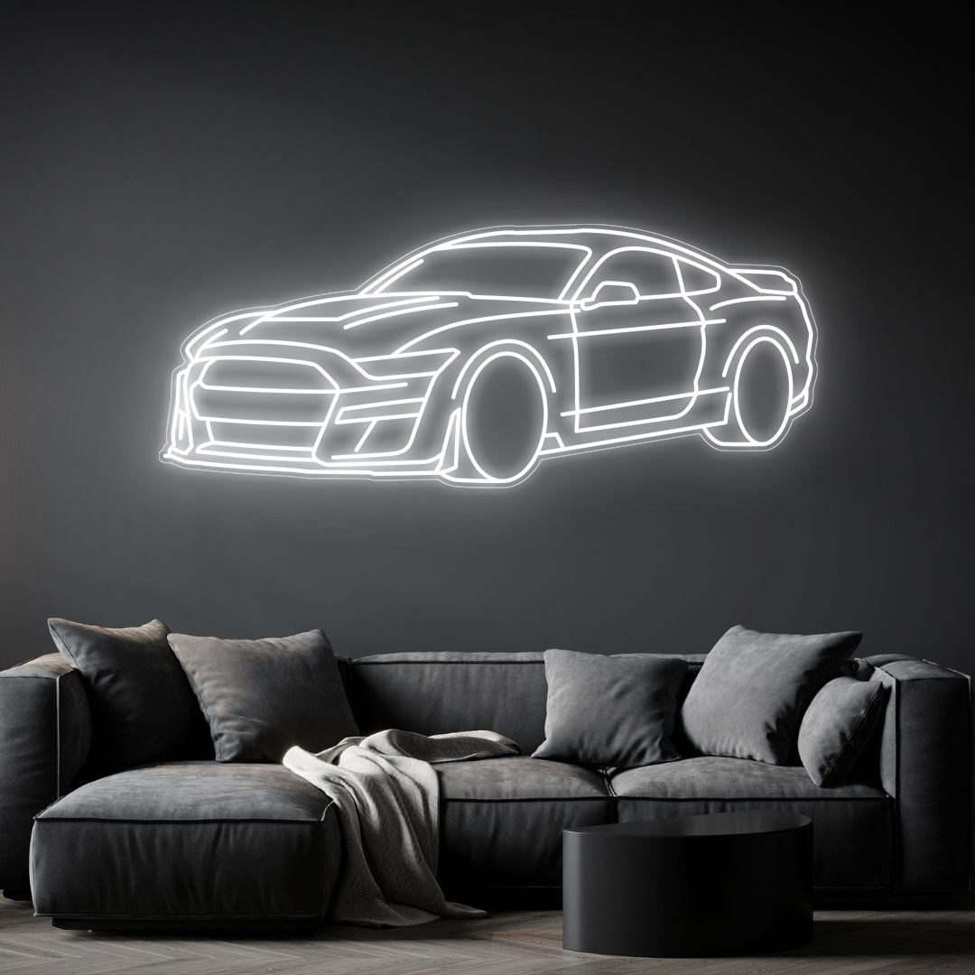 Mustang Shelby GT500 Angle Neon Silhouette