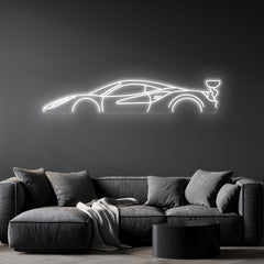 488 Race Neon Silhouette