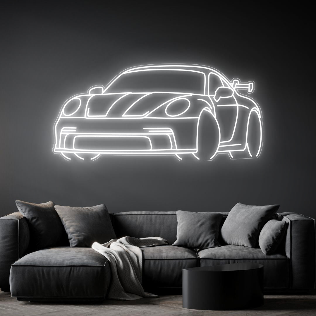 911 992 GT3 Angle Neon Silhouette