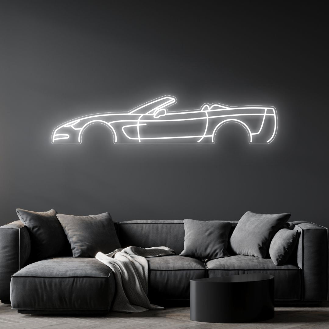 Corvette C5 Cabrio Neon Silhouette