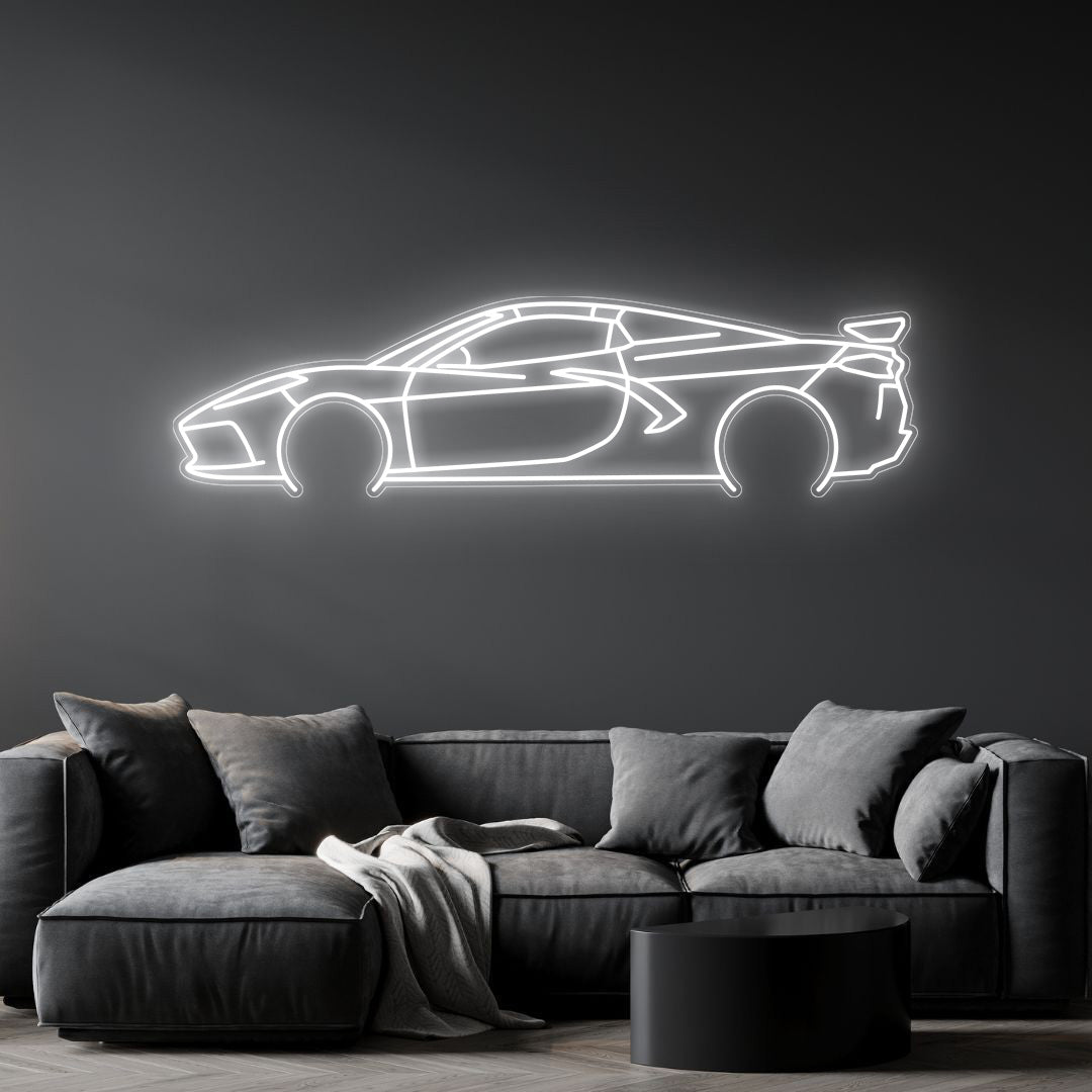 Corvette C8 HTC Neon Silhouette