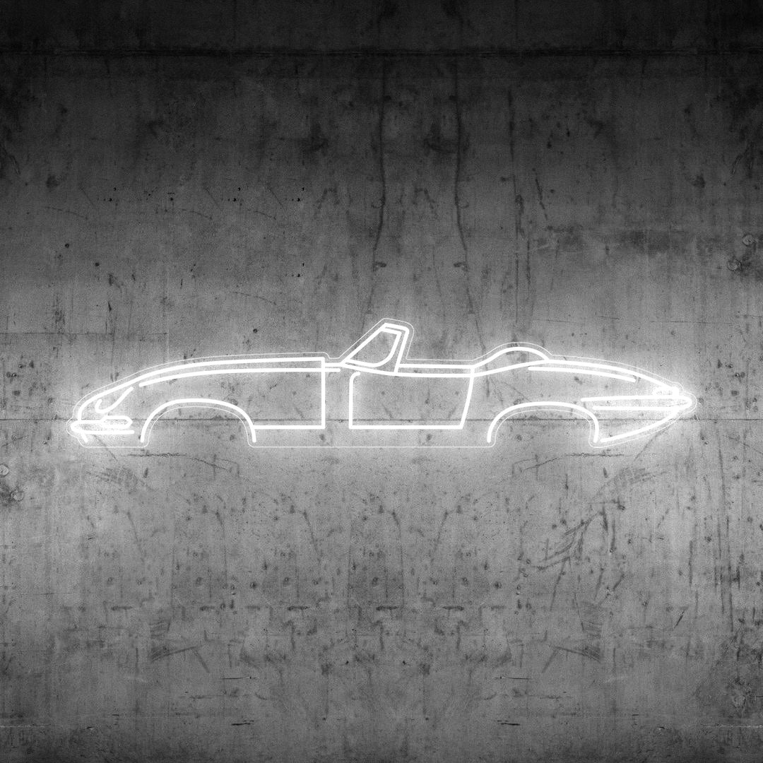 E type Cabrio Neon Silhouette