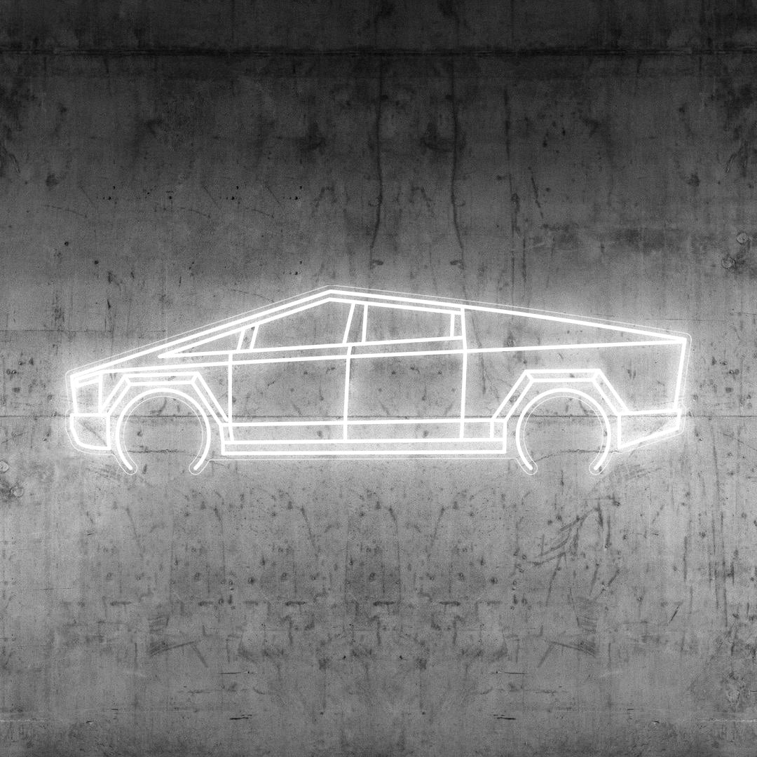 Cybertruck Neon Silhouette