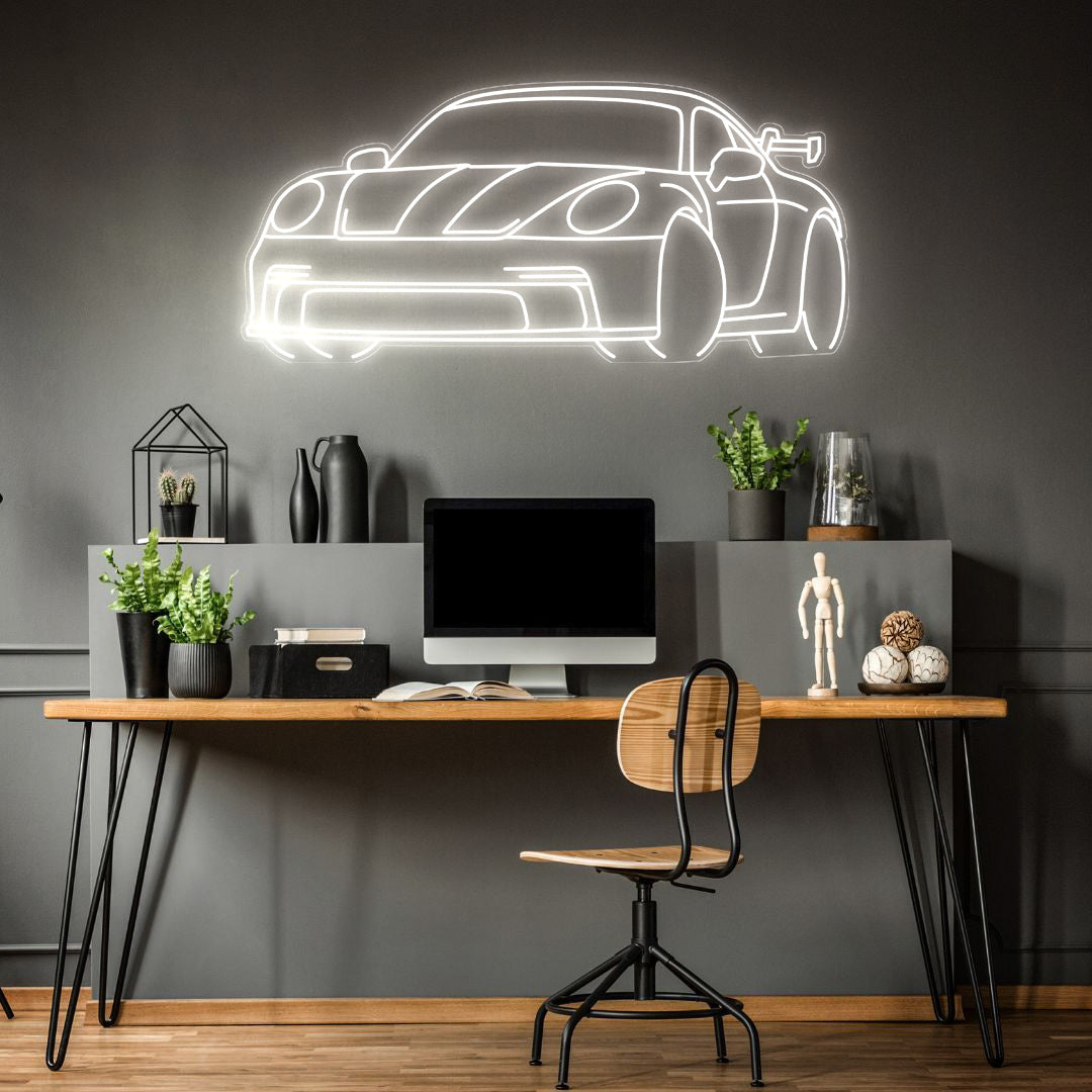 911 992 GT3 Angle Neon Silhouette