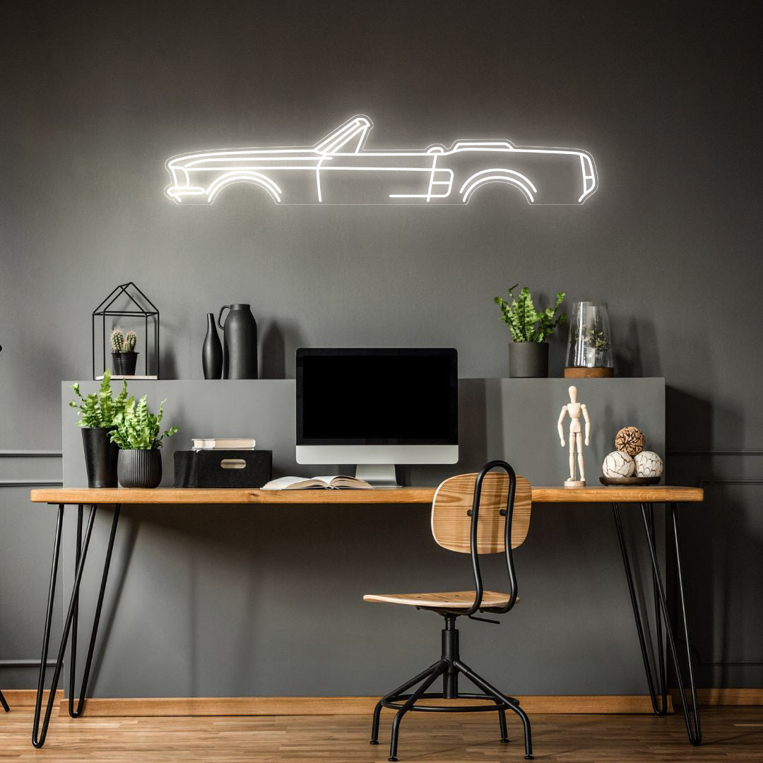 Mustang Cabrio 1967 Neon Silhouette