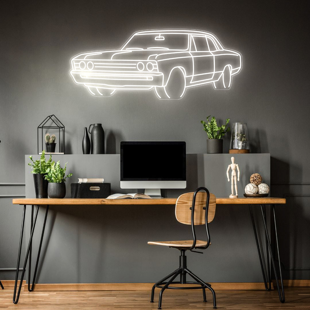 Chevelle 1967 Angle Neon Silhouette