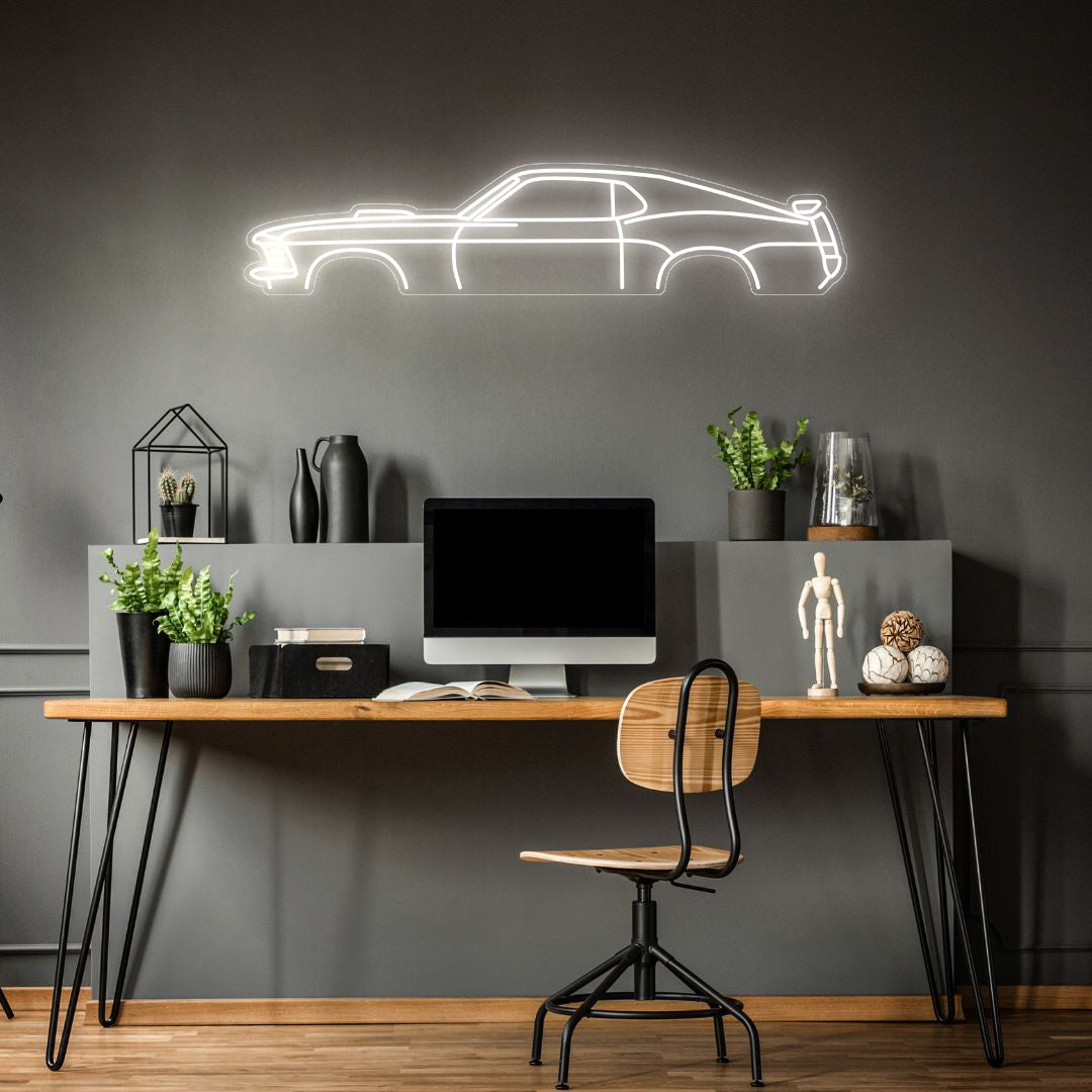Mustang 1970 Neon Silhouette