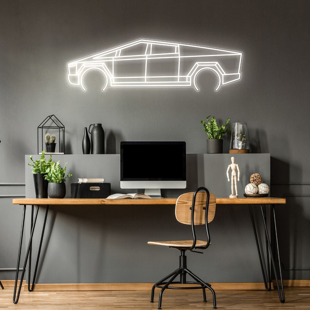 Cybertruck Neon Silhouette
